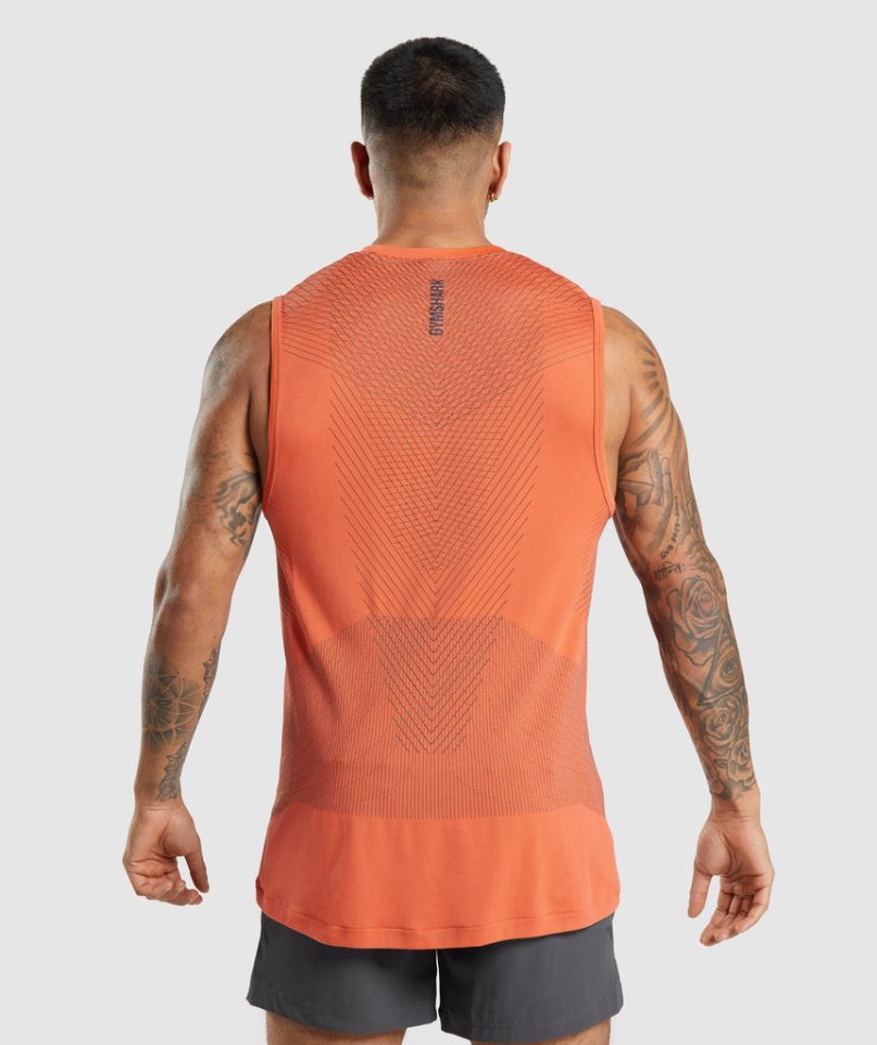 Men's Gymshark Apex Seamless Tanks Orange | CA 73ND16